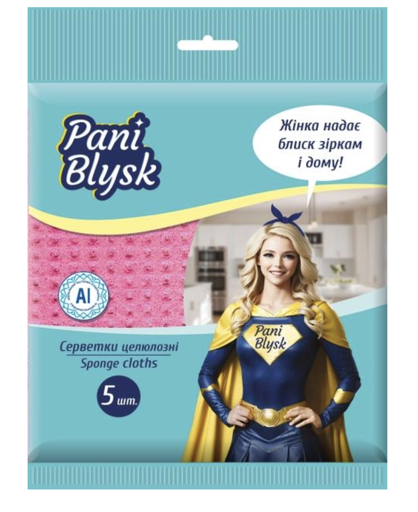 Серветки вологопоглинаючі Pani Blysk 5шт/уп